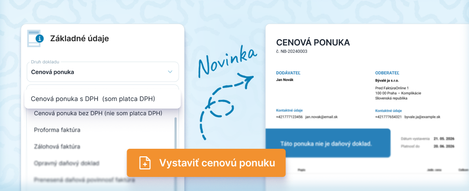 🚀 Novinka: Cenová ponuka